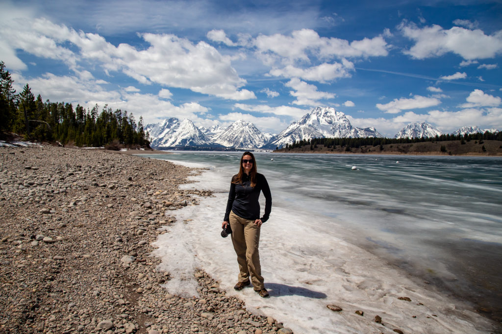 Leah Sorensen in front of the Tetons