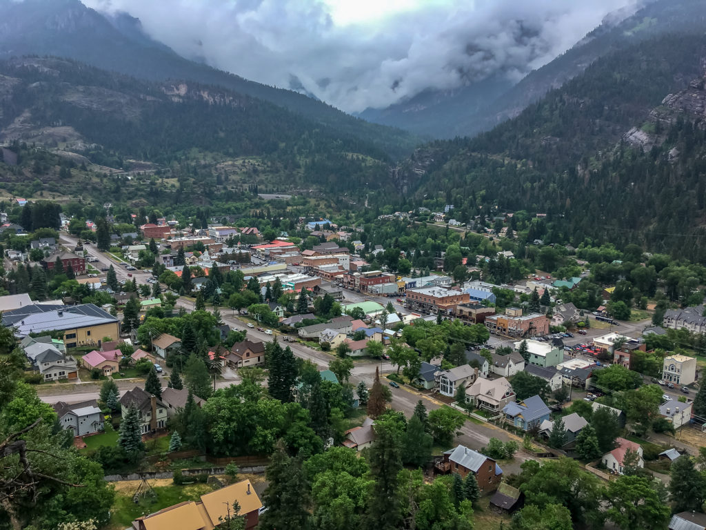 Ouray, Colorado seen from the Perimeter trail.