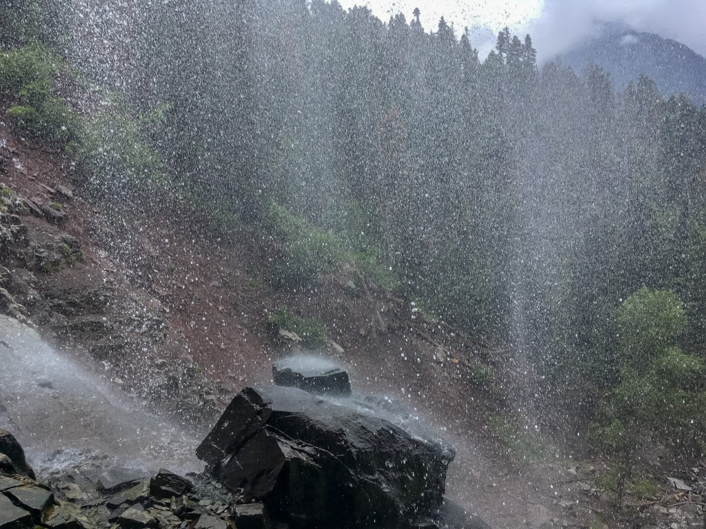 Ouray Perimeter trail waterfall in Ouray Colorado