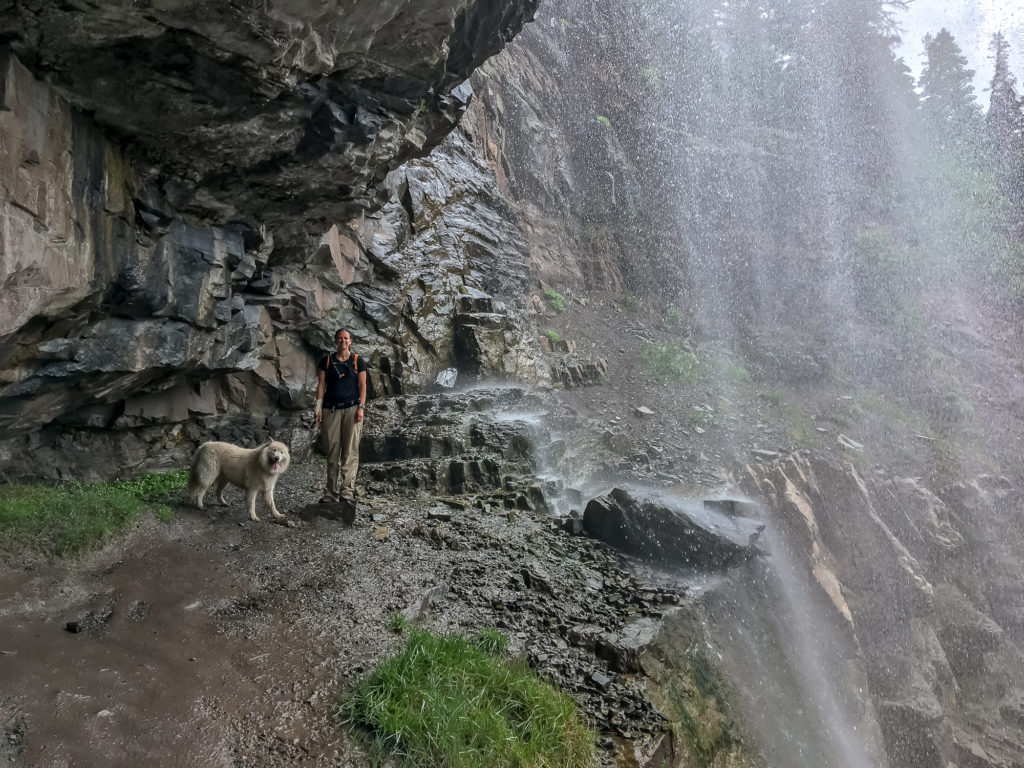 Ouray Perimeter trail waterfall in Ouray Colorado