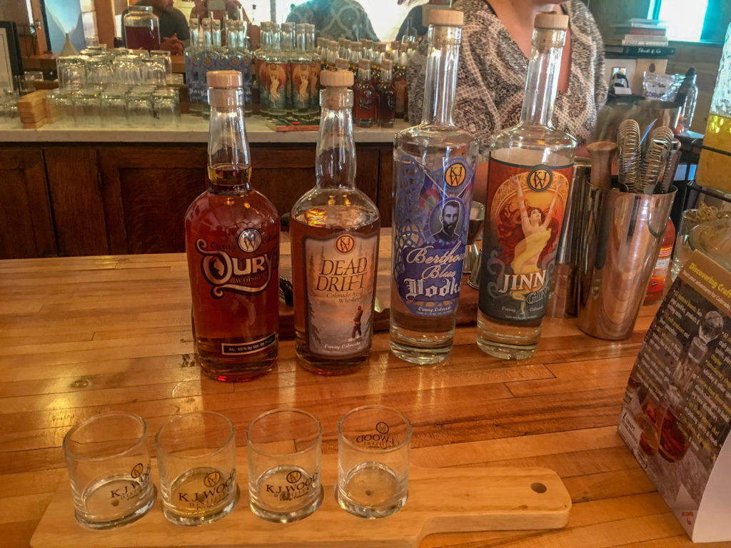 KJ Wood Distillers tasting in Ouray, Colorado.