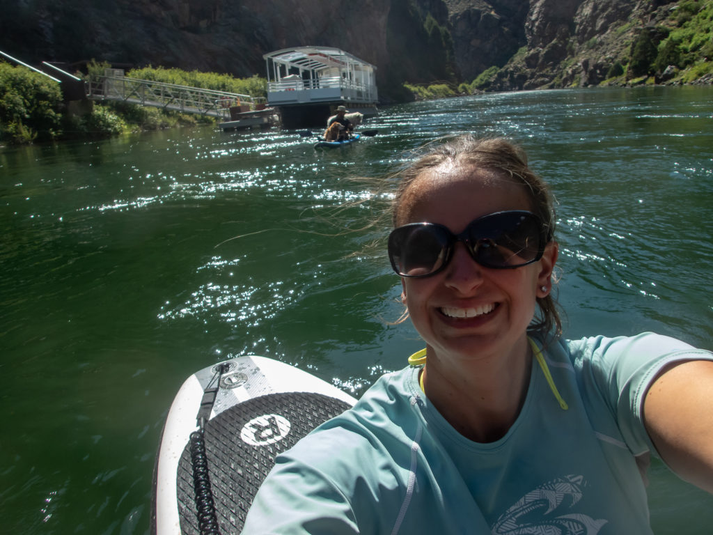 SUP paddling with dogs in Gunnison, Colorado.