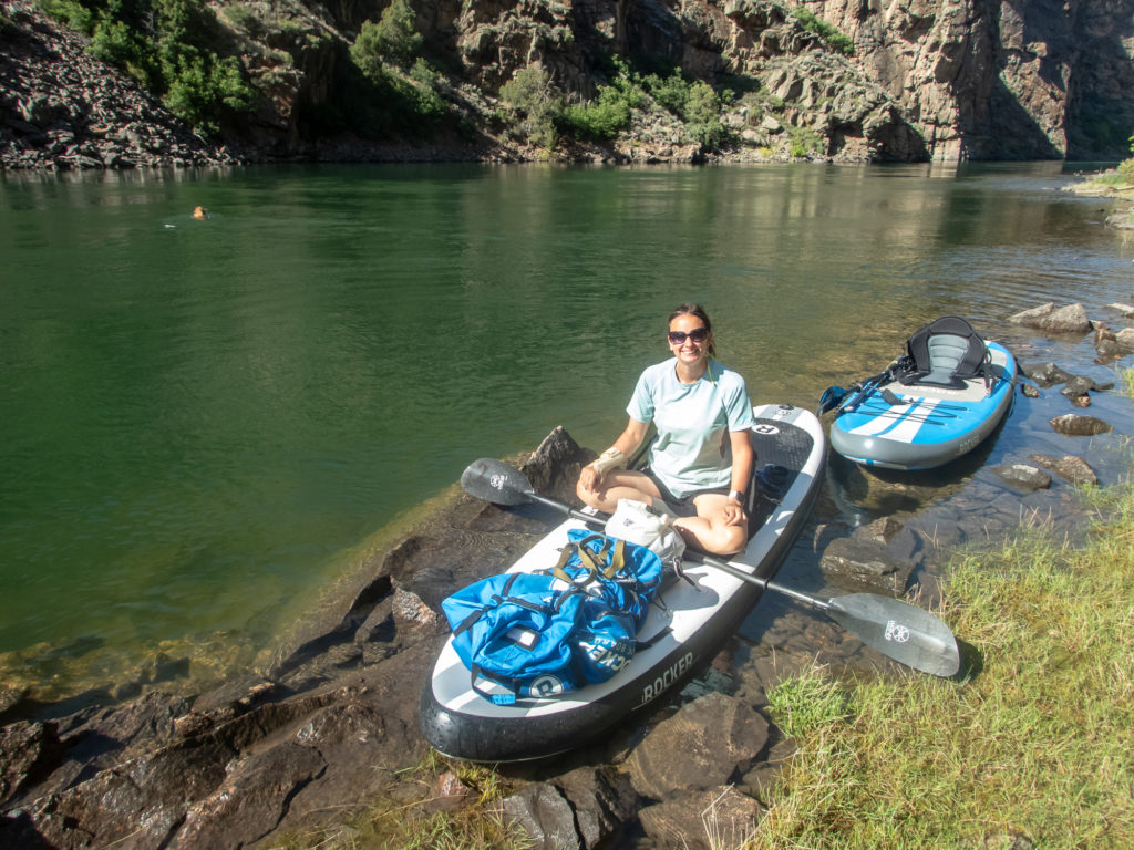 SUP paddling with dogs in Gunnison, Colorado.