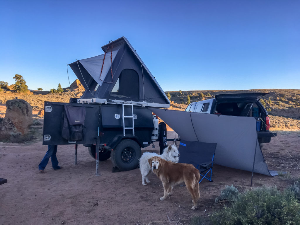 Camp setup in Hartman Rocks